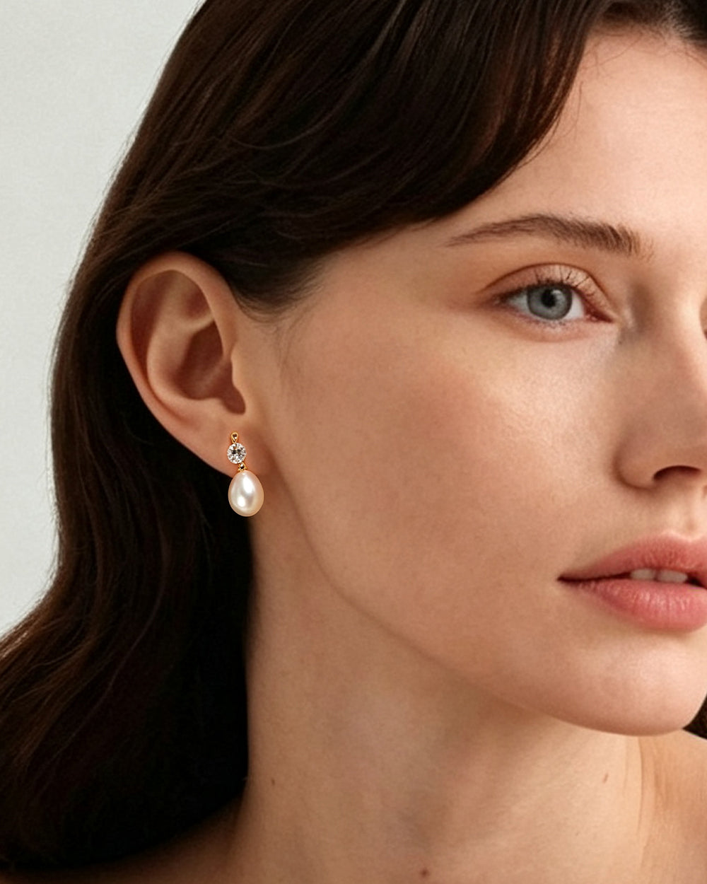 Pearl & CZ Teardrop Earrings