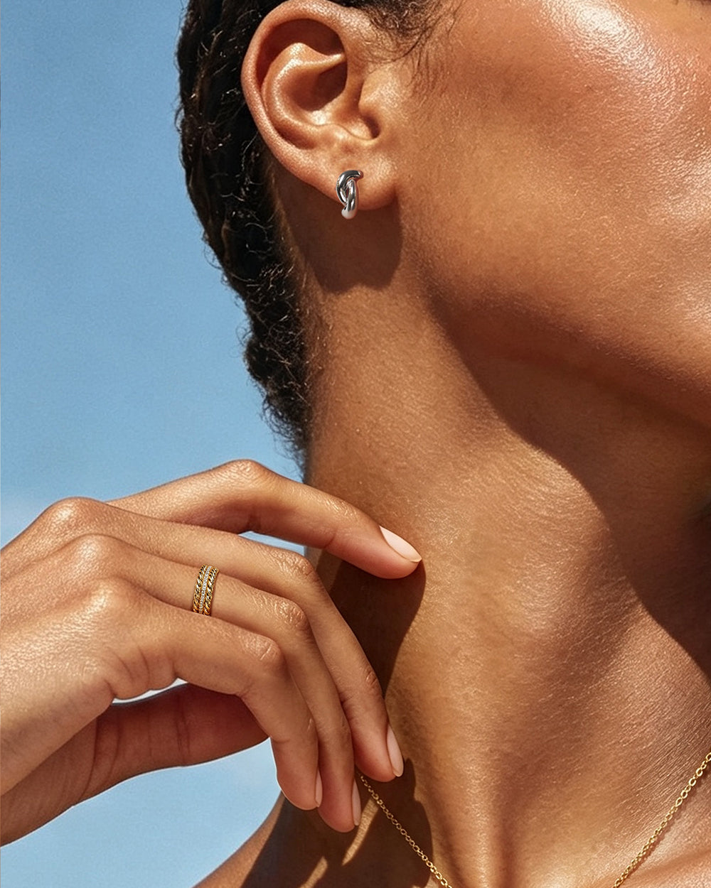 Interlock Link Hoop Earrings