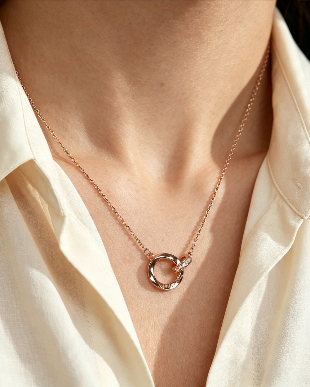 CZ Circle Pendant Necklace