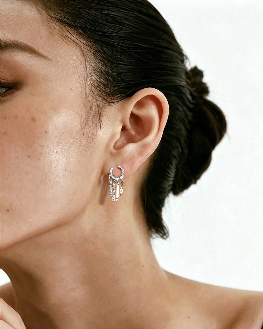 Starburst CZ Drop Earrings