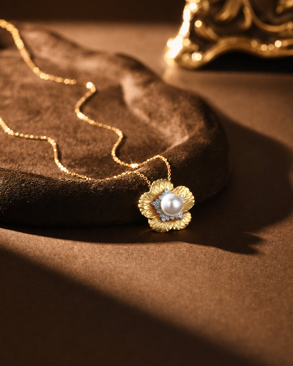 18K Gold Plated 3D Petal Necklace