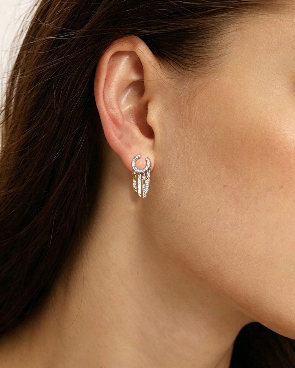 Starburst CZ Drop Earrings