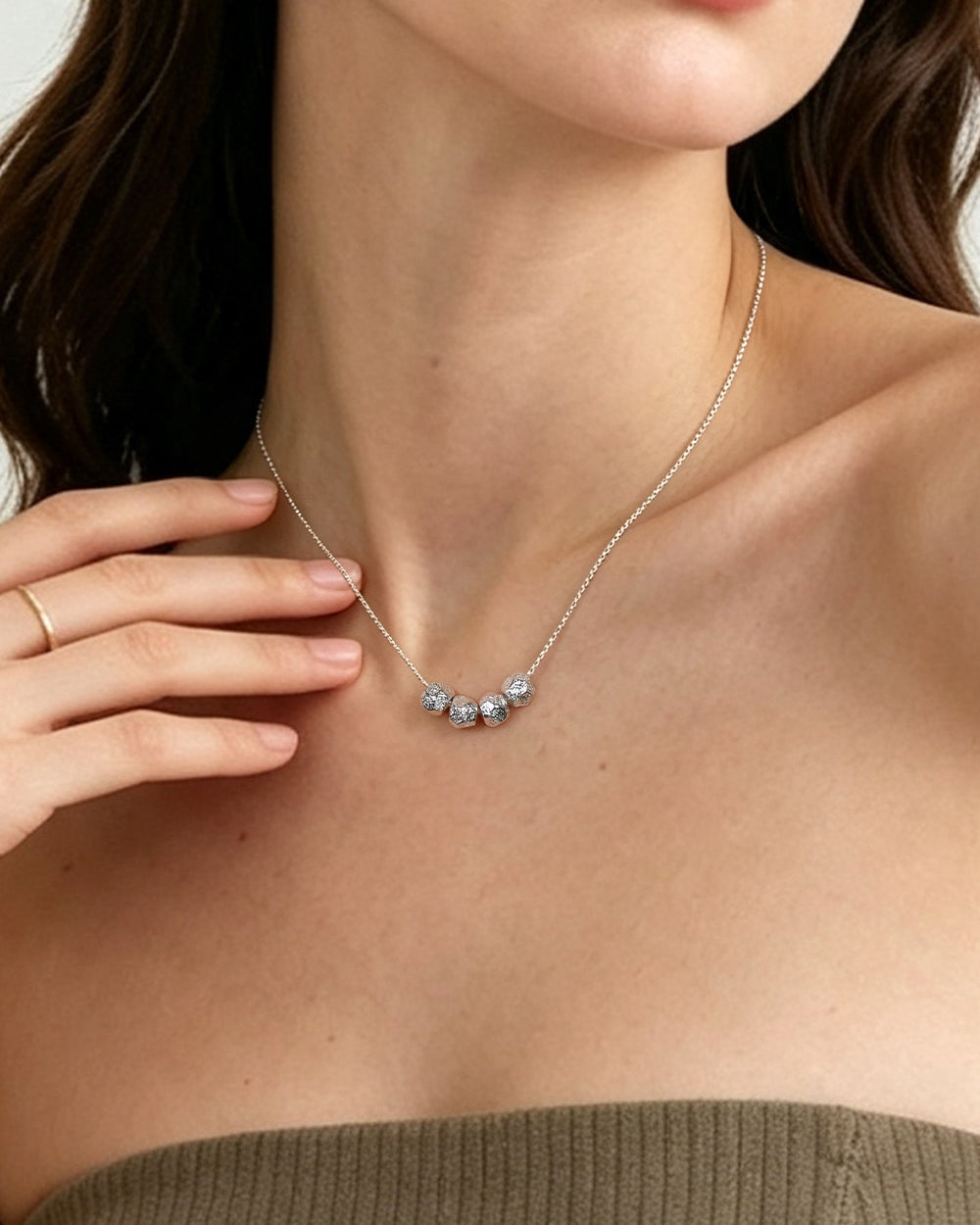 Silver Bead Necklace