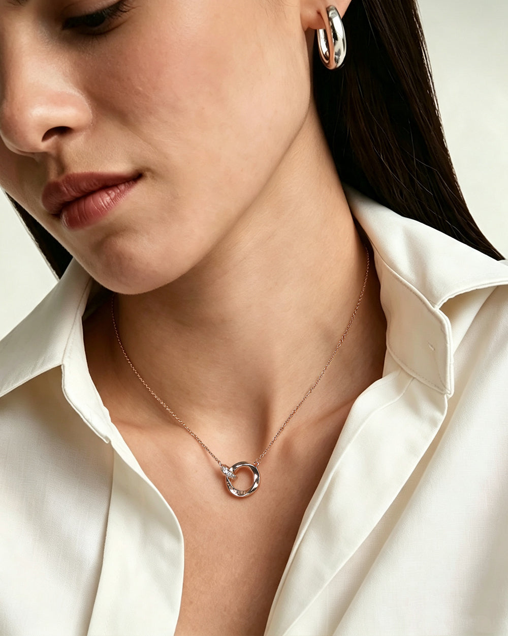 CZ Circle Pendant Necklace
