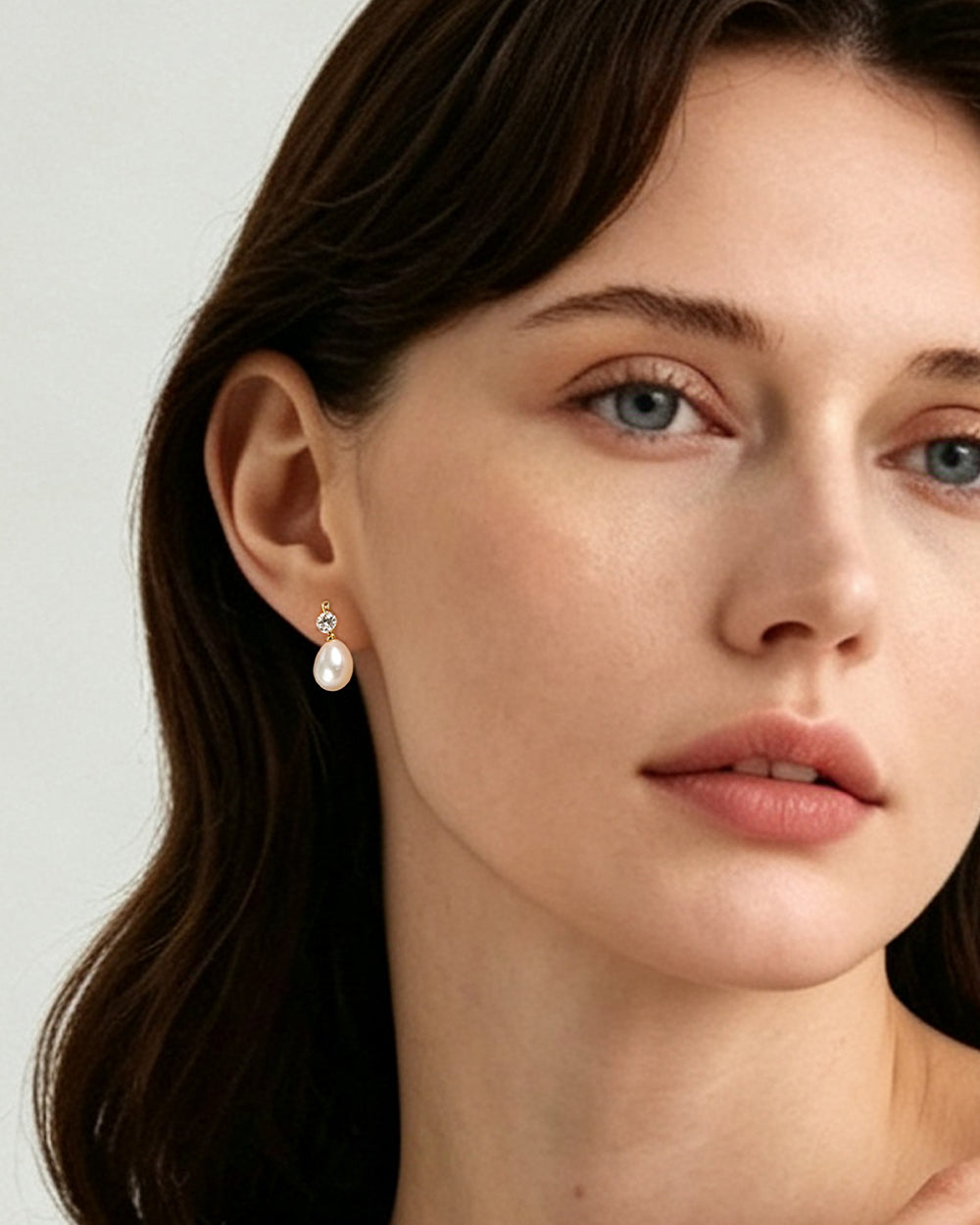 Pearl & CZ Teardrop Earrings