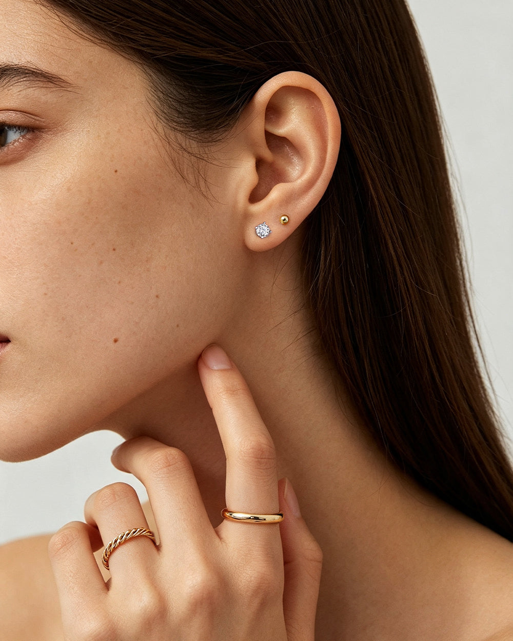 Round Moissanite Small Stud Earrings