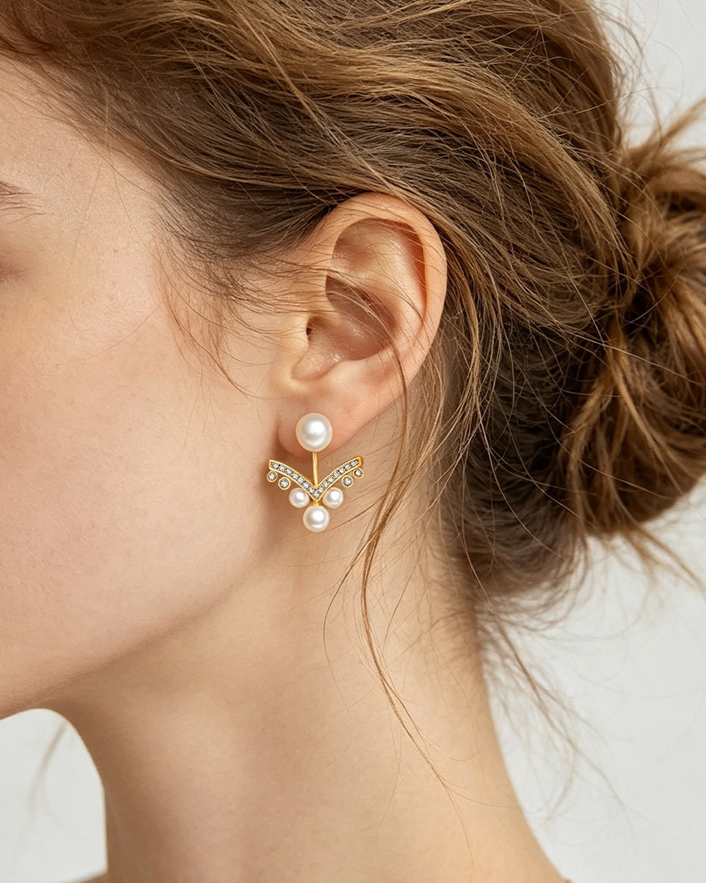 Pearl & CZ Multi-Wear Stud Earrings