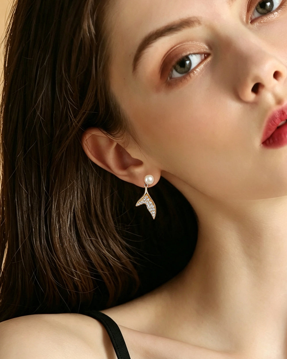 Pearl & CZ Drop Earrings