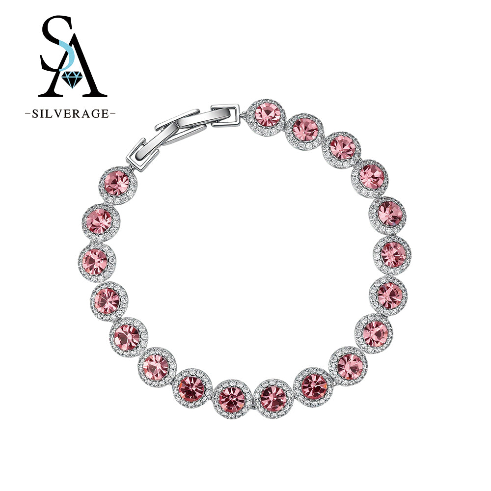 Pink Halo Tennis Bracelet