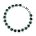 Emerald Green Halo Tennis Bracelet